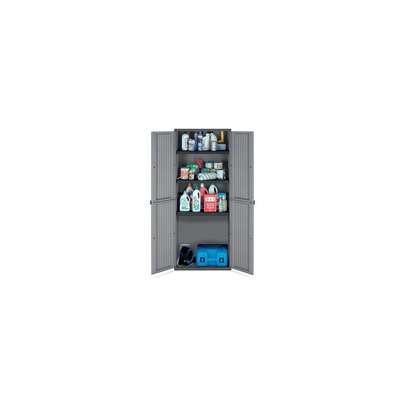 ARMADIO IN RESINA ANTIURTO TERRY 68X37X164H 2 ANTE 4 RIPIANI PER ESTERNO Terry