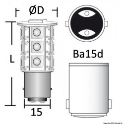 Lampadina LED 12/24 V BA15D 2 W 140 lm